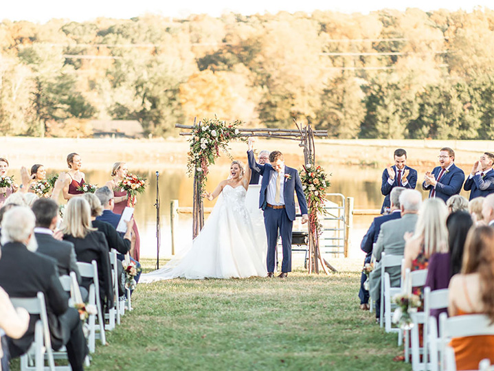 Ceremony by pond